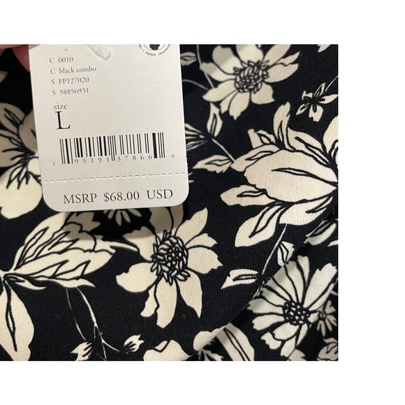 NWT Free People Somethin' 'Bout You Floral One Shoulder Bodysuit Black Women's L - Picture 4 of 6